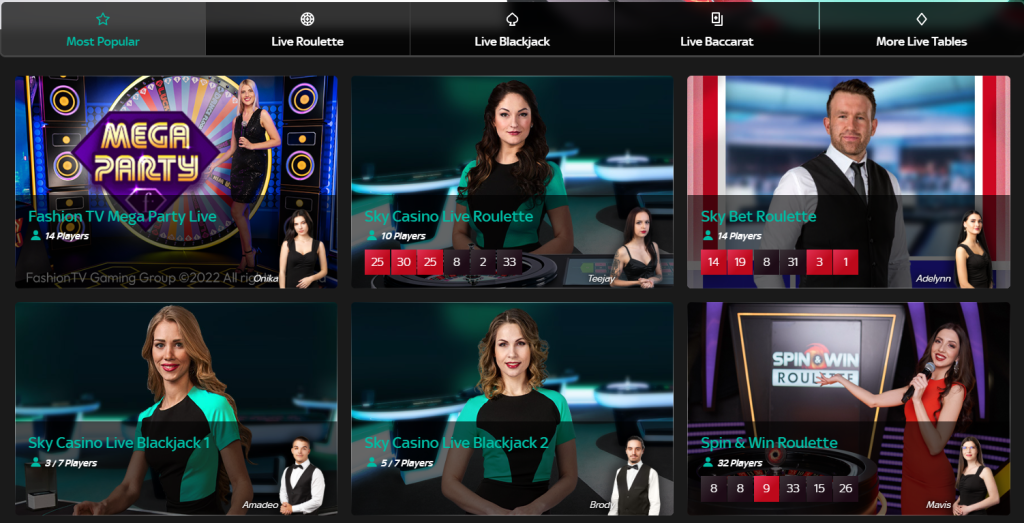 SkyBet Live Casino