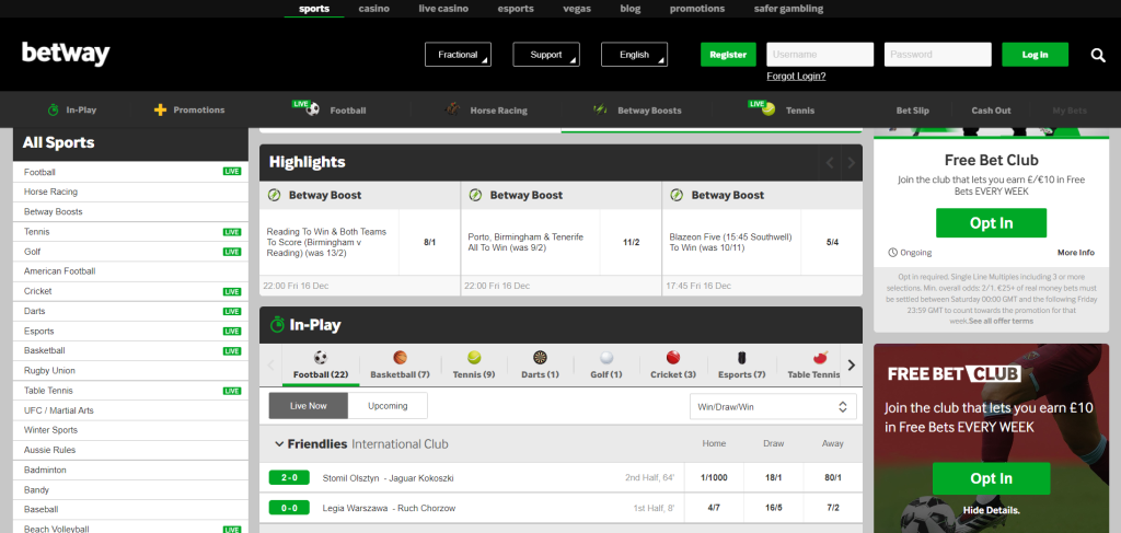 Betway Design & Navigation