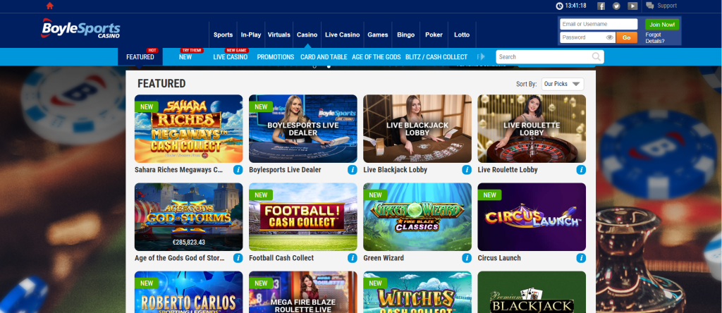 BoyleSports Casino Design & Navigation