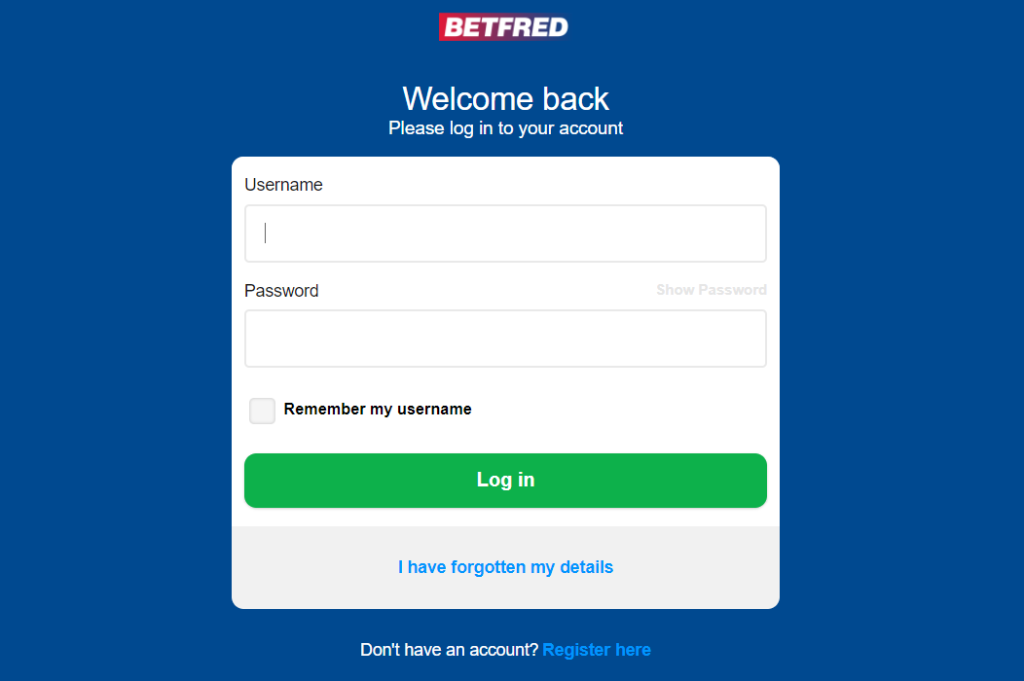 Betfred login