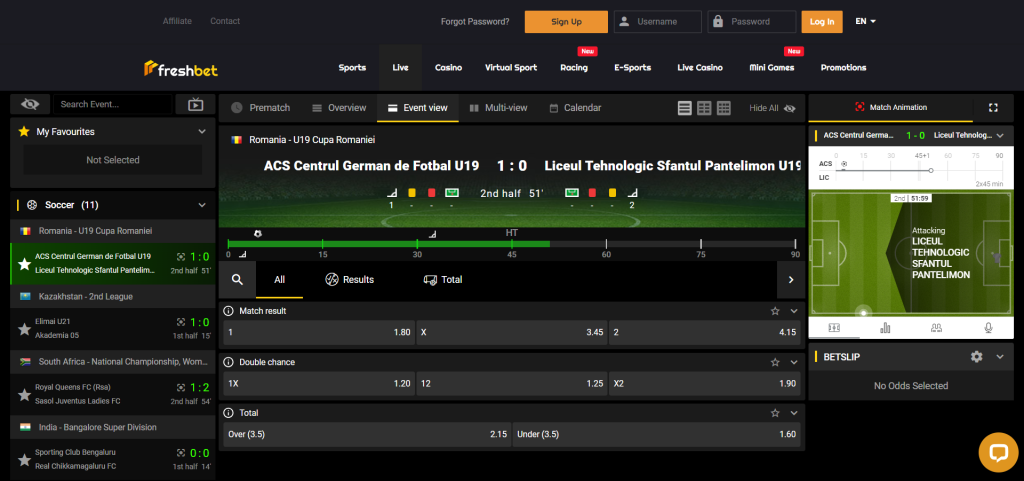 FreshBet - Live betting