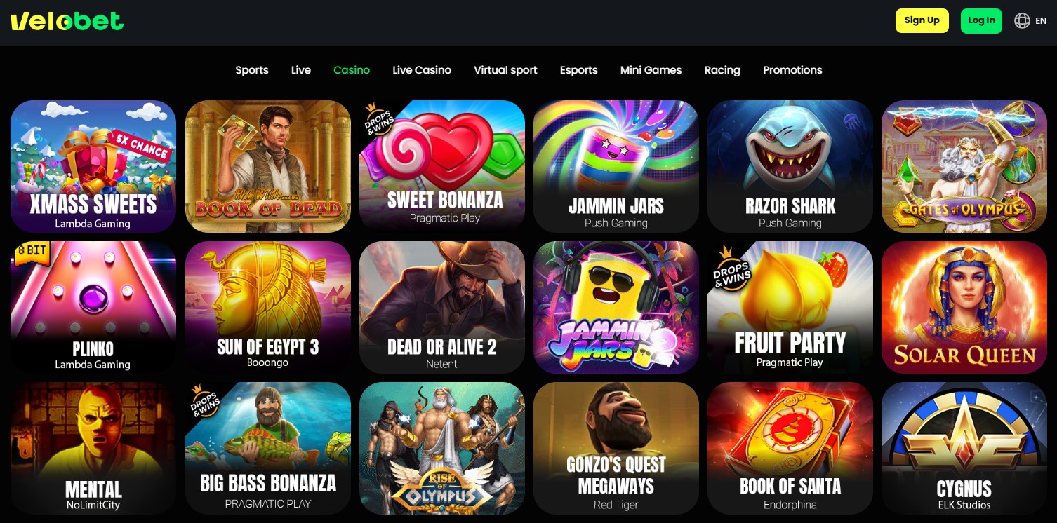 Velobet Casino Games Review