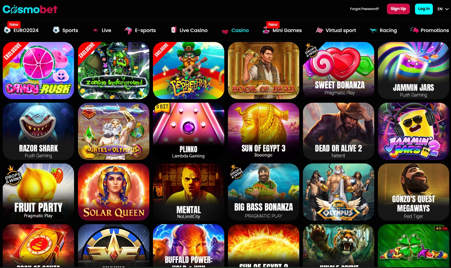 Overview of Cosmobet Casino Games